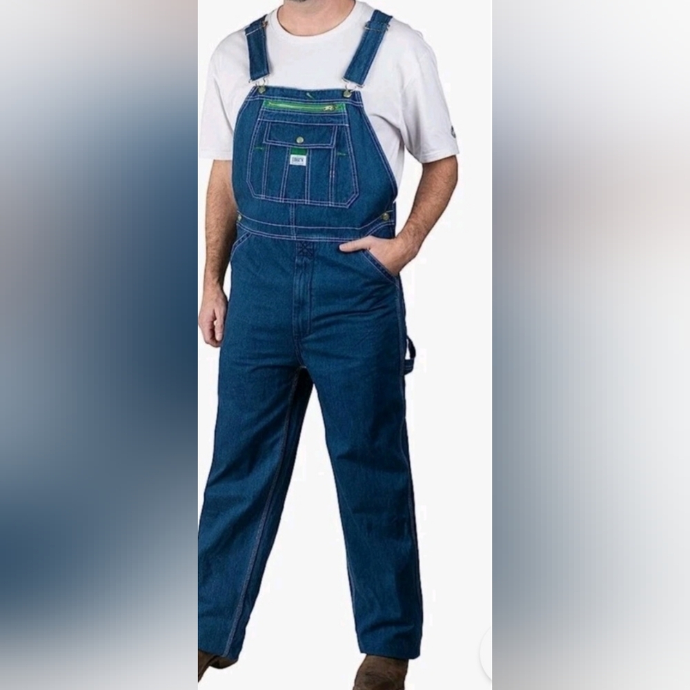 Liberty Men's Denim Overalls Stonwashed Blue Green 32 X 30 Or 54 X 32
